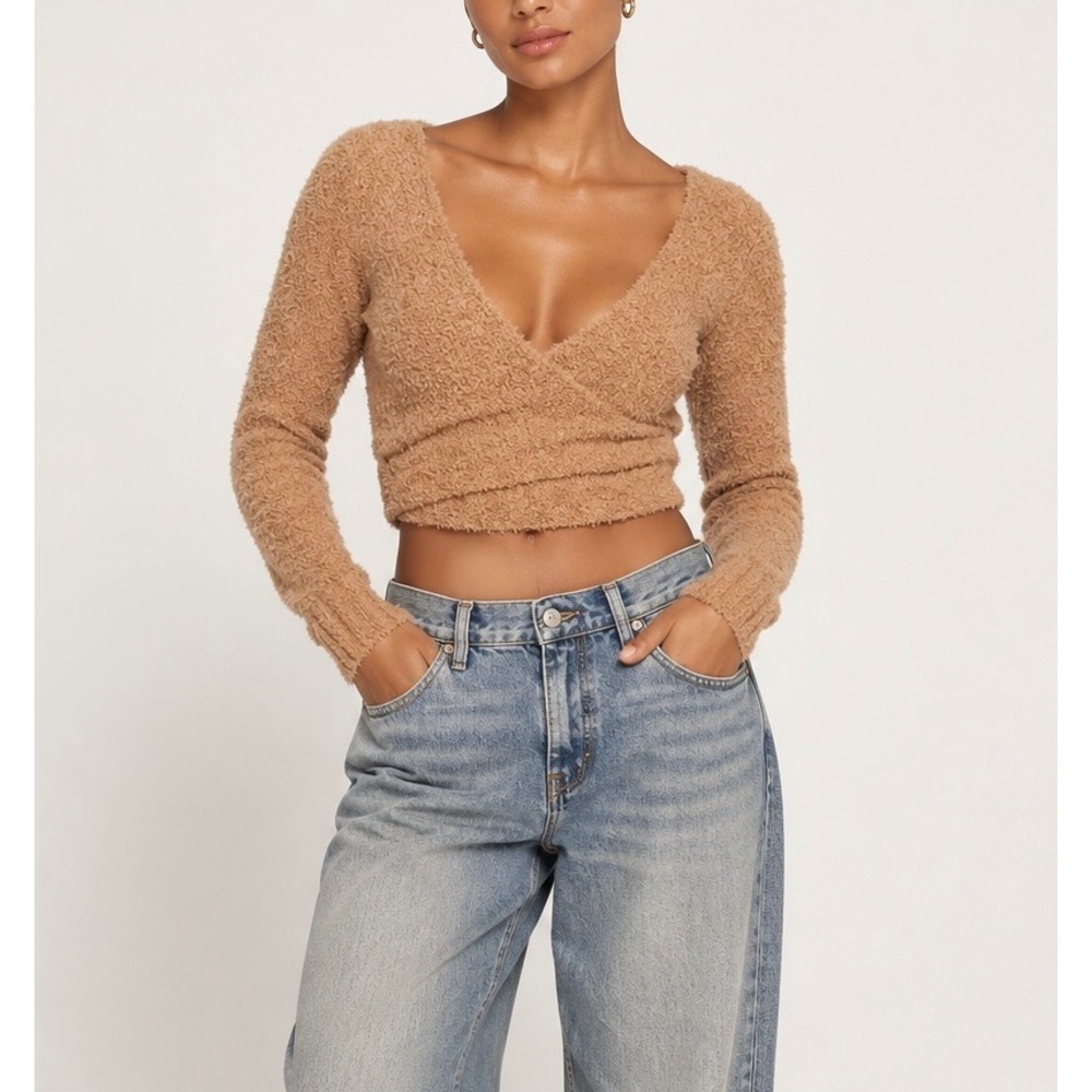 SKIMS Cozy Knit Wrap Sweater Top